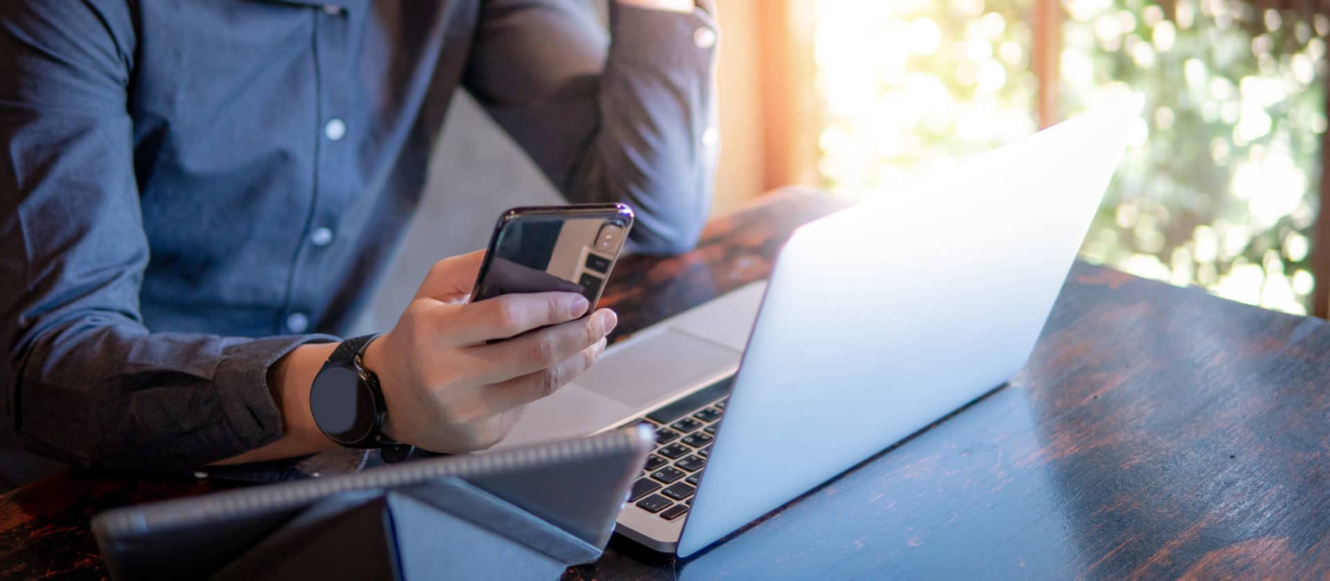 Businessman In San Jose Researching New IT Company